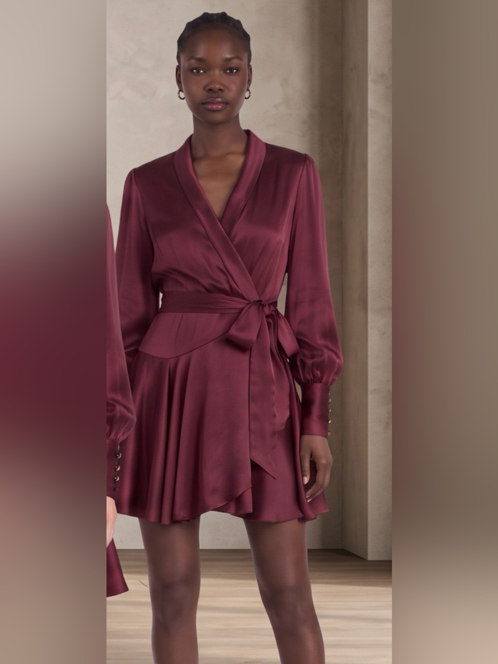 💕ZIMMERMAN -Burgandy Silk Wrap Dress - 6💕